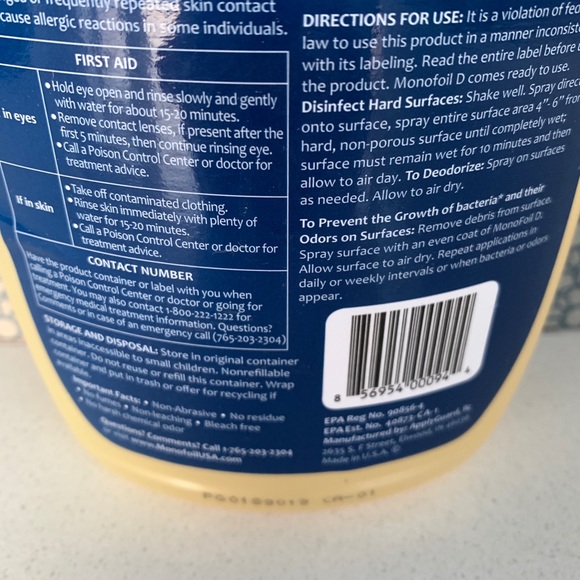 MonoFoil D Multi-Surface Disinfectant Shield Spray - Picture 4 of 5